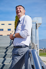 Image showing businness man portrait outdoors