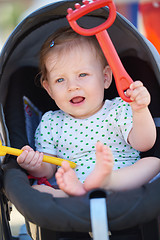 Image showing portrait of baby in carriage