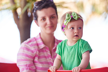 Image showing portrait of happy young mother and baby