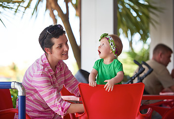 Image showing portrait of happy young mother and baby