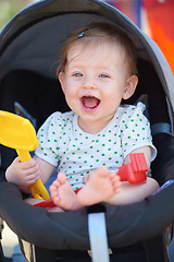 Image showing portrait of baby in carriage