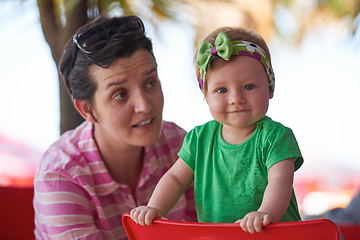 Image showing portrait of happy young mother and baby