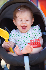 Image showing portrait of baby in carriage