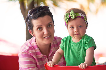 Image showing portrait of happy young mother and baby