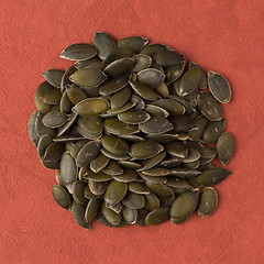 Image showing Circle of pumpkin seeds