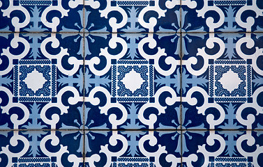 Image showing Traditional Portuguese glazed tiles