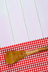 Image showing Kitchenware on red towel