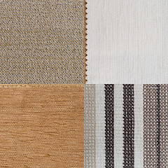 Image showing Set of brown fabric samples