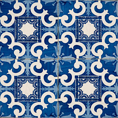 Image showing Traditional Portuguese glazed tiles