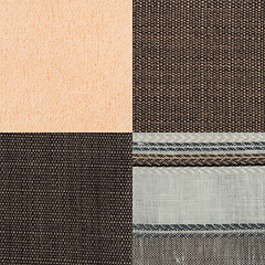 Image showing Set of brown fabric samples