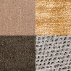 Image showing Set of brown fabric samples