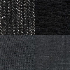 Image showing Set of blue fabric samples