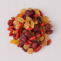 Image showing Circle of mixed dried fruits