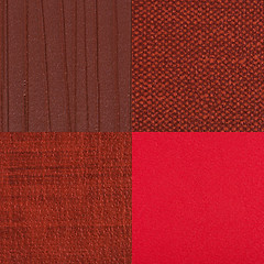 Image showing Set of red vinyl samples