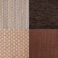 Image showing Set of brown fabric samples