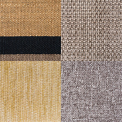 Image showing Set of brown fabric samples