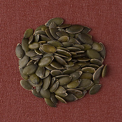 Image showing Circle of pumpkin seeds