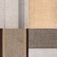 Image showing Set of brown fabric samples