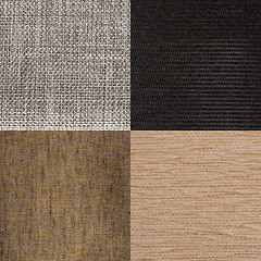 Image showing Set of brown fabric samples