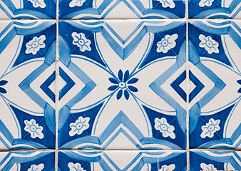 Image showing Traditional Portuguese glazed tiles