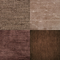 Image showing Set of brown fabric samples