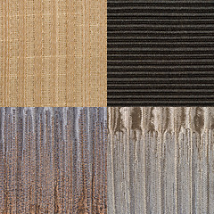 Image showing Set of brown fabric samples