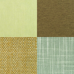 Image showing Set of green fabric samples