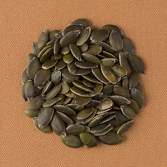 Image showing Circle of pumpkin seeds