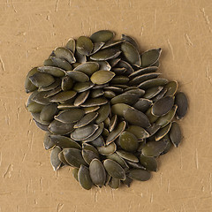 Image showing Circle of pumpkin seeds