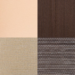 Image showing Set of brown fabric samples