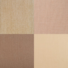 Image showing Set of brown fabric samples