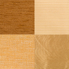 Image showing Set of yellow fabric samples