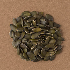 Image showing Circle of pumpkin seeds