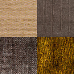 Image showing Set of brown fabric samples