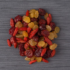 Image showing Circle of mixed dried fruits