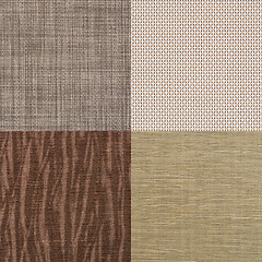 Image showing Set of brown fabric samples