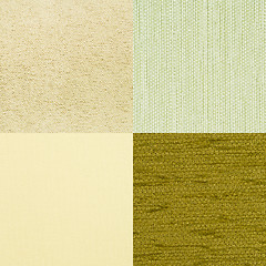 Image showing Set of green fabric samples