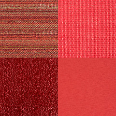 Image showing Set of red vinyl samples