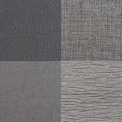 Image showing Set of blue fabric samples