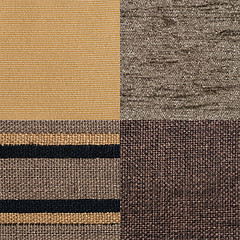 Image showing Set of brown fabric samples