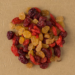 Image showing Circle of mixed dried fruits