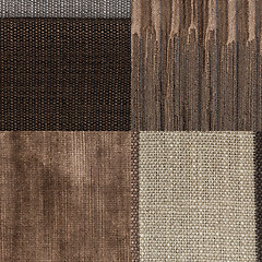 Image showing Set of brown fabric samples