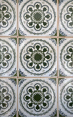 Image showing Traditional Portuguese glazed tiles