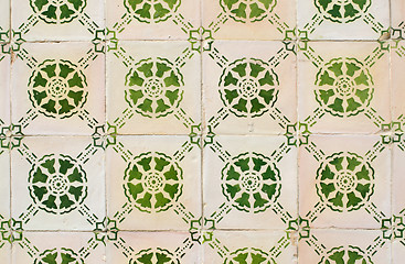 Image showing Traditional Portuguese glazed tiles