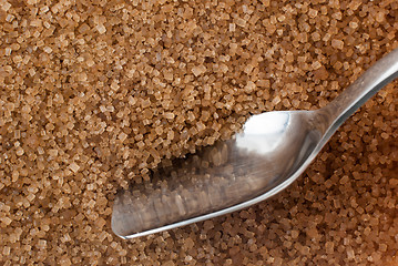 Image showing Browm sugar and spoon