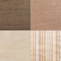 Image showing Set of brown fabric samples