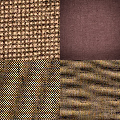 Image showing Set of brown fabric samples