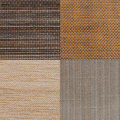 Image showing Set of brown fabric samples