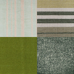 Image showing Set of green fabric samples