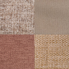 Image showing Set of brown fabric samples